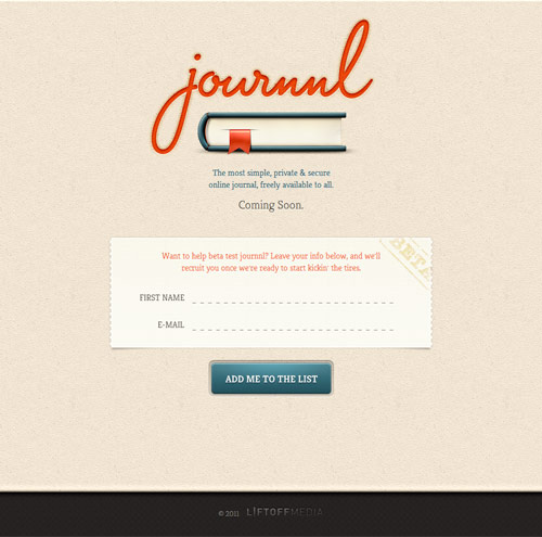 Journnl Coming Soon Page Design