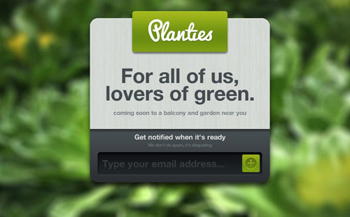 Planties Coming Soon Page Design