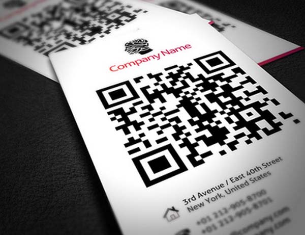 Modern Company Business Card with QR-Code