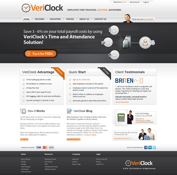 VeriClock Web Interface Design