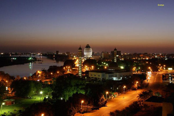 Khartoum at night (Sudan)
