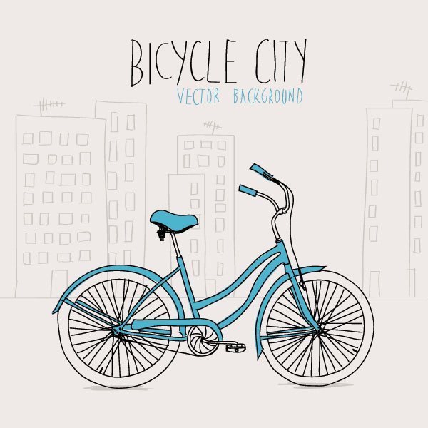 Bicycle City Vector Graphic