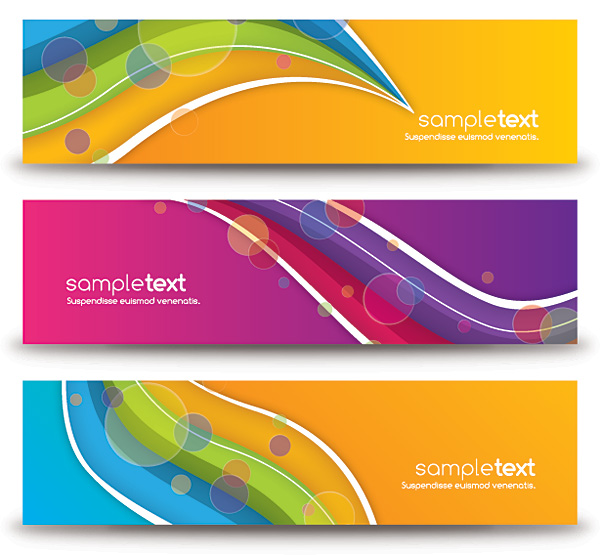 Colorful Abstract Banners Vector Graphic