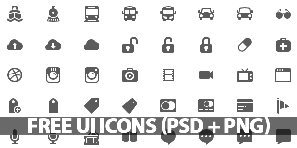 500+ Free UI Icons (PSD + PNG)