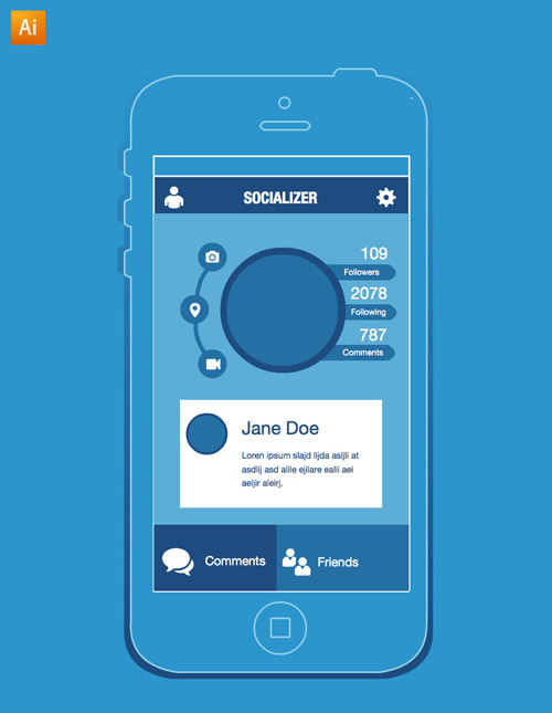 Free iPhone app wireframe