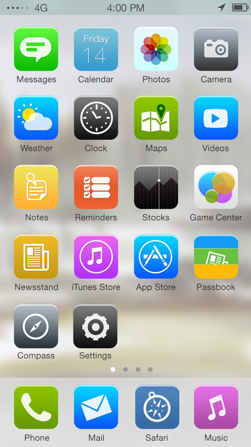 Apple iOS 7 Redesign