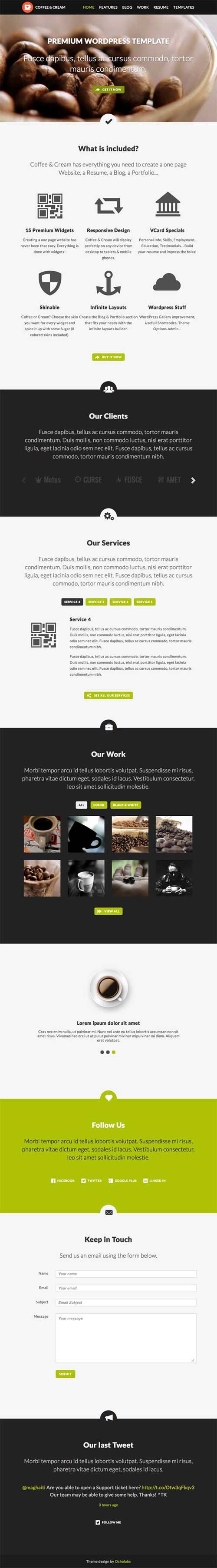 Coffee & Cream | Multipurpose WordPress Theme