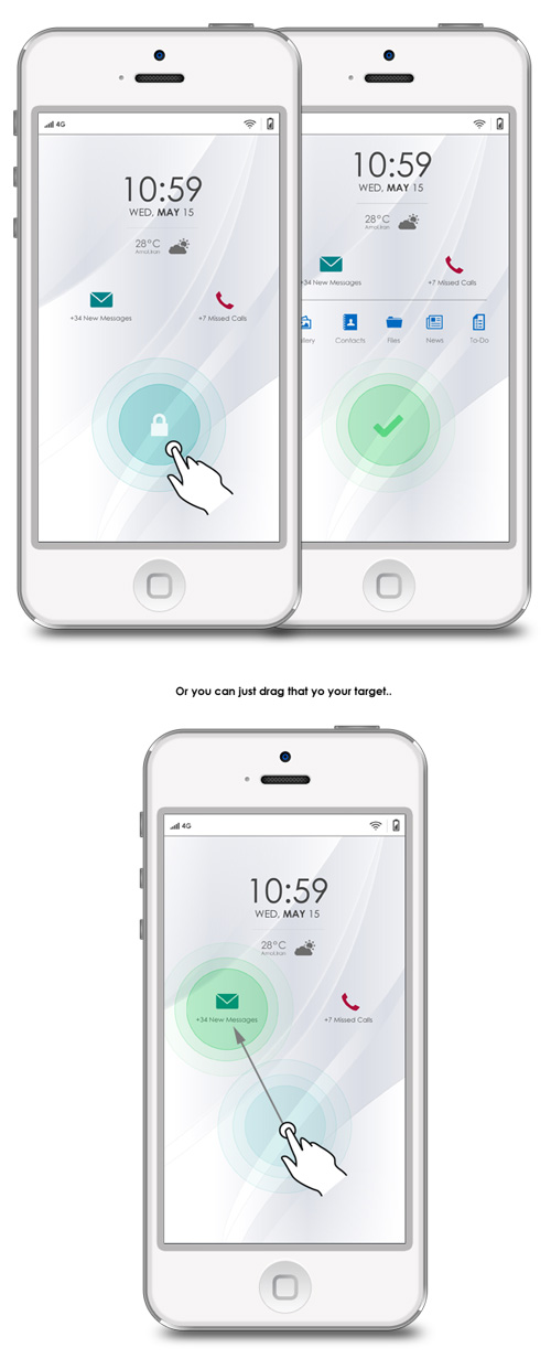 iOS 7 Lock Screen Concept