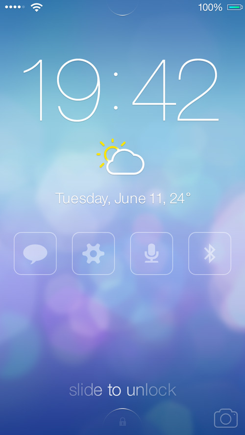 iOS7 Lock screen - Redesign Concept