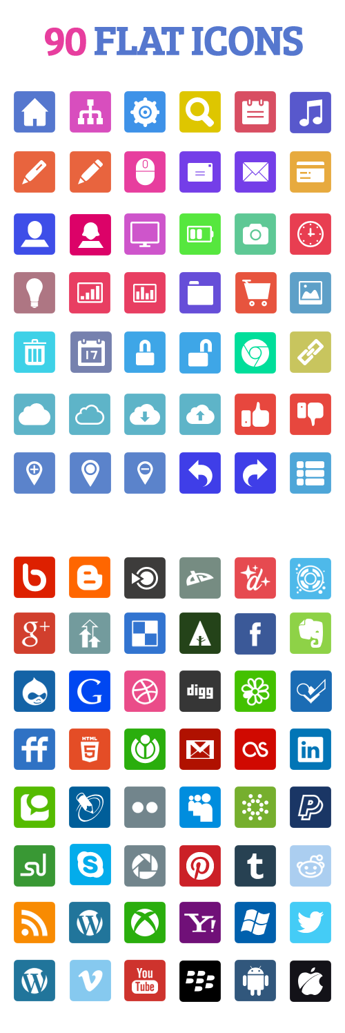 Beautiful Flat Icons Preview