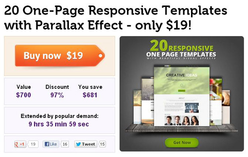 20 One-Page Responsive Templates with Parallax Effect