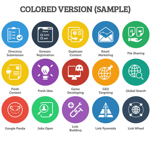 seo icons color version