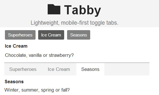 Tabby: Lightweight and Mobile First Toggle Tabs
