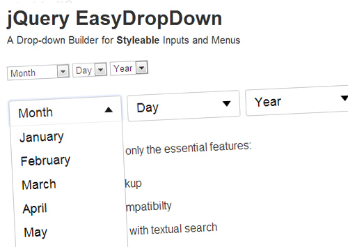 jQuery EasyDropDown: jQuery Plugin for Stylable Select Elements