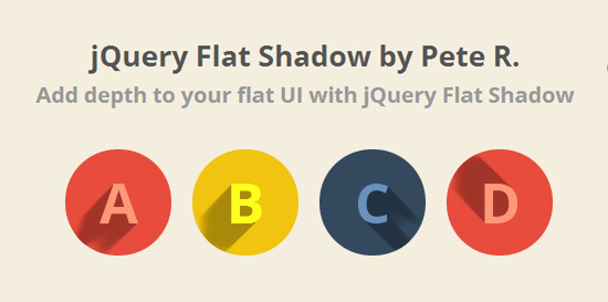 jQuery Flat Shadow - Create Long Shadows Flat UI