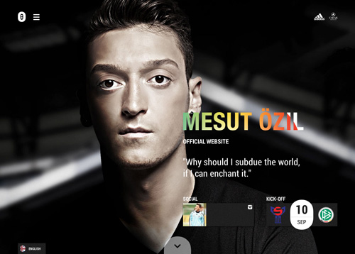 Mesut Özil One Page Website Design