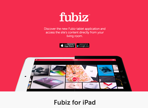 Fubiz for iPad & Android tablet One Page Website Design