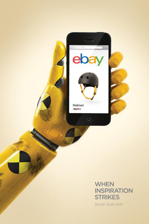 ebay: Helmet Print Advertising