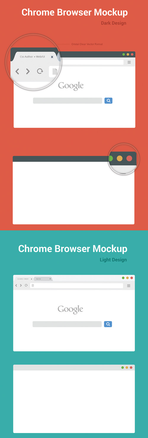 Free Chrome Browser Mockup Design Template – Vector Free PSD File