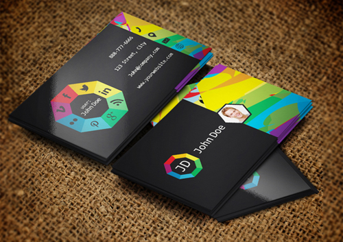 Social websites Business Card Template