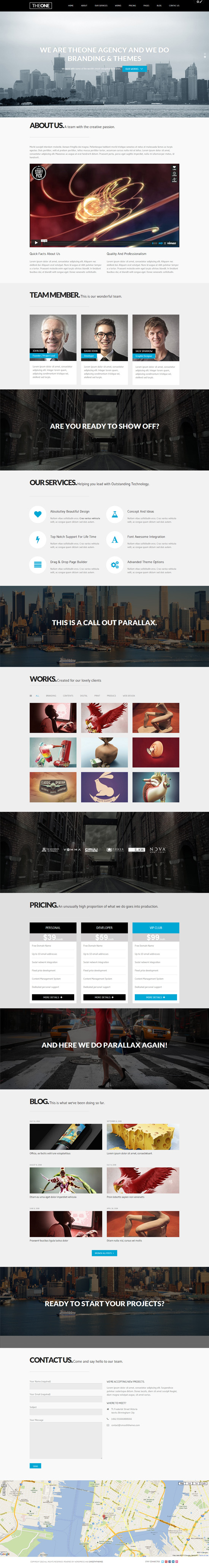 TheOne – Responsive WP One Page Parallax