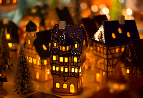 Christmas candle houses