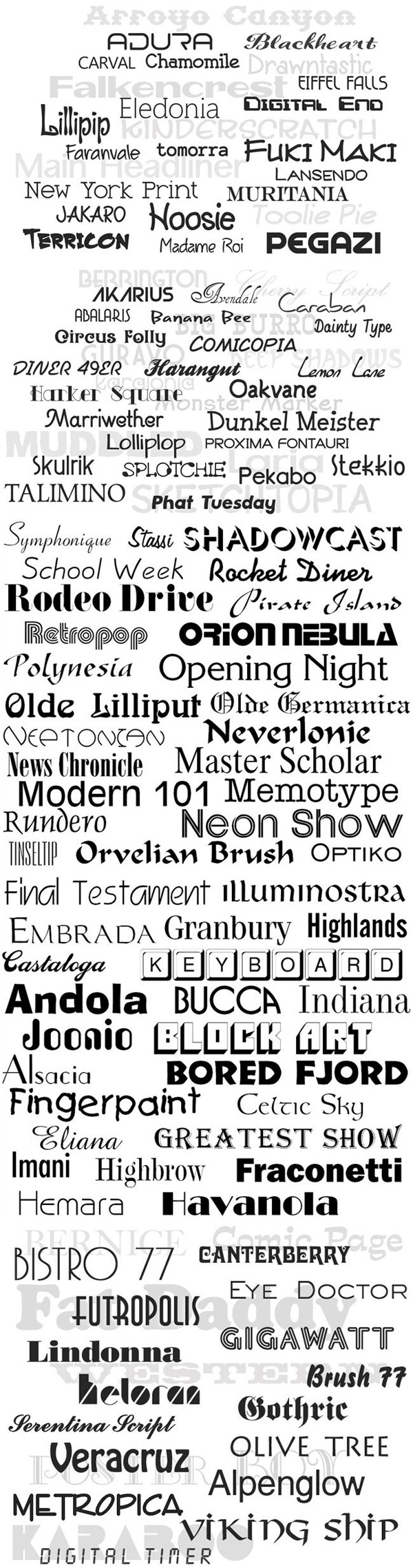Over 2,000 Exclusive Unique Fonts