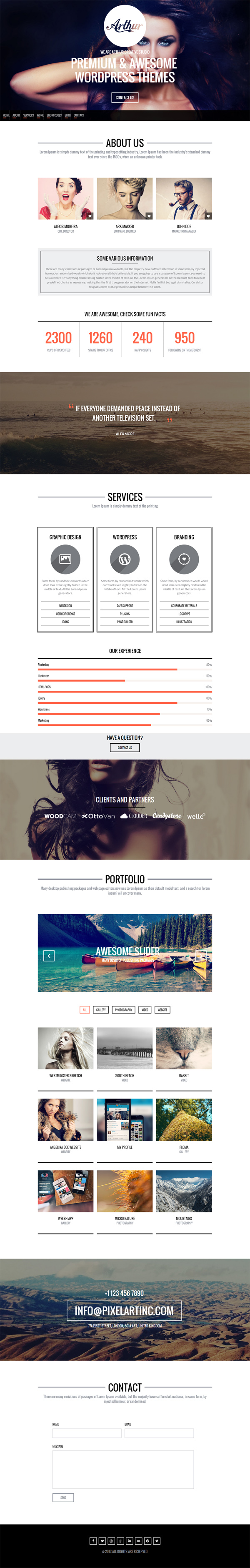 Arthur - Responsive, One Page and Parallax