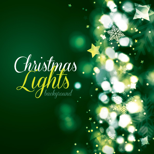 Christmas Lights Background Vector Graphic