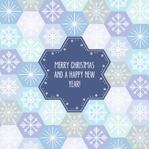 Snowflake Pattern Card Vector Graphic