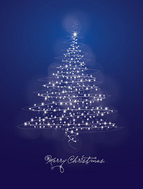 Blue Abstract Christmas Tree