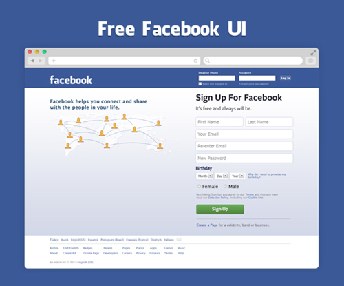 Facebook UI PSD - Free Download