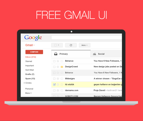 GMAIL UI PSD - Free Download