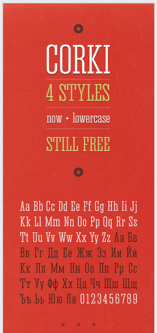Corki V.02 free fonts of year 2013