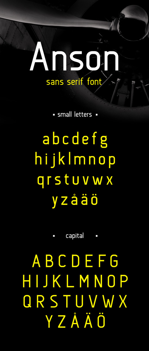 Anson free fonts of year 2013