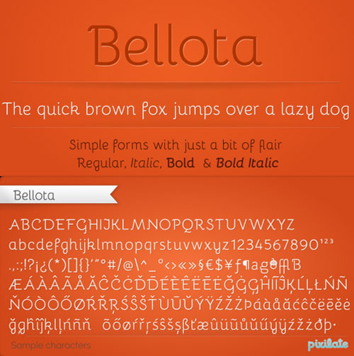 Bellota free fonts of year 2013