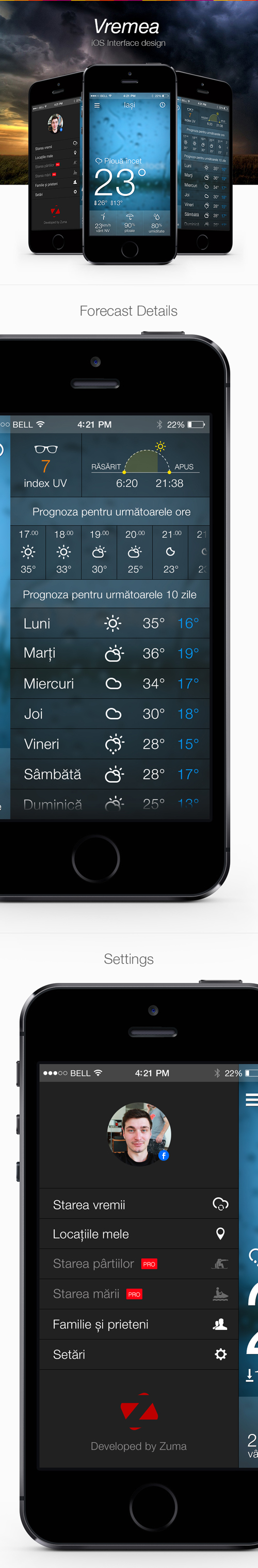 Weather Mobile App UI UX Design for Inspiration