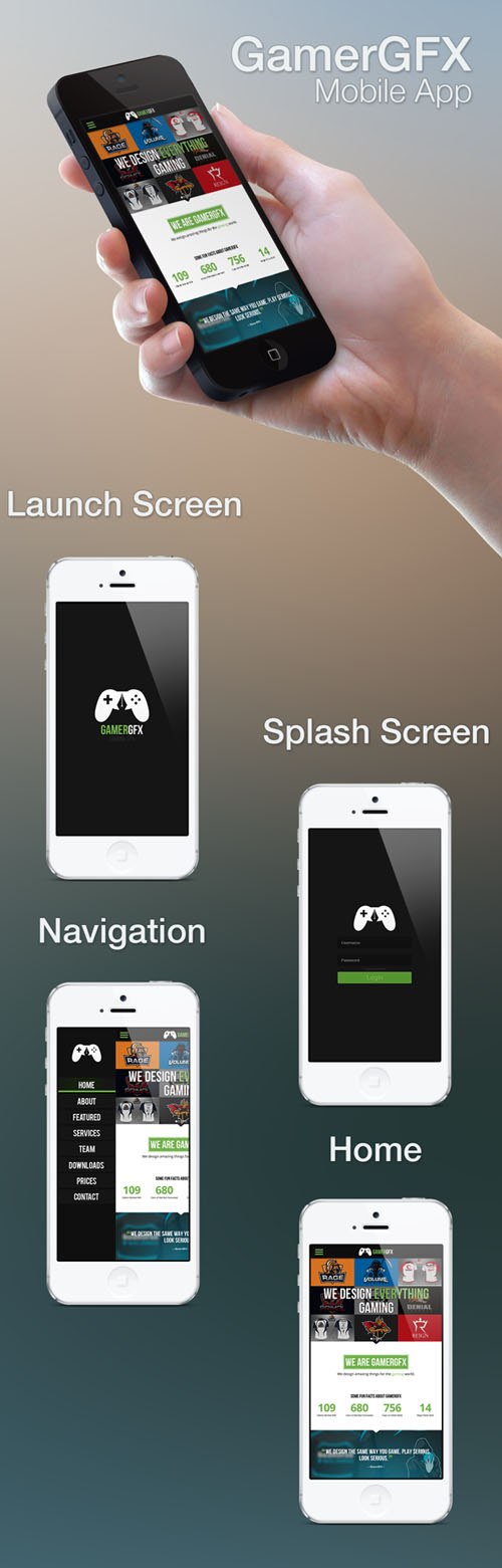GamerGFX Mobile App UI UX Design for Inspiration
