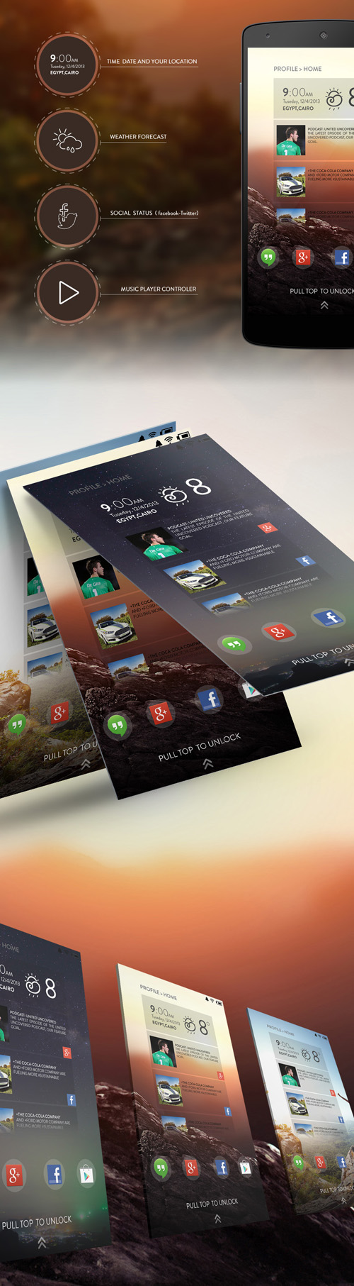 Android Lock-screen UI Design Concepts to Boost User Experience