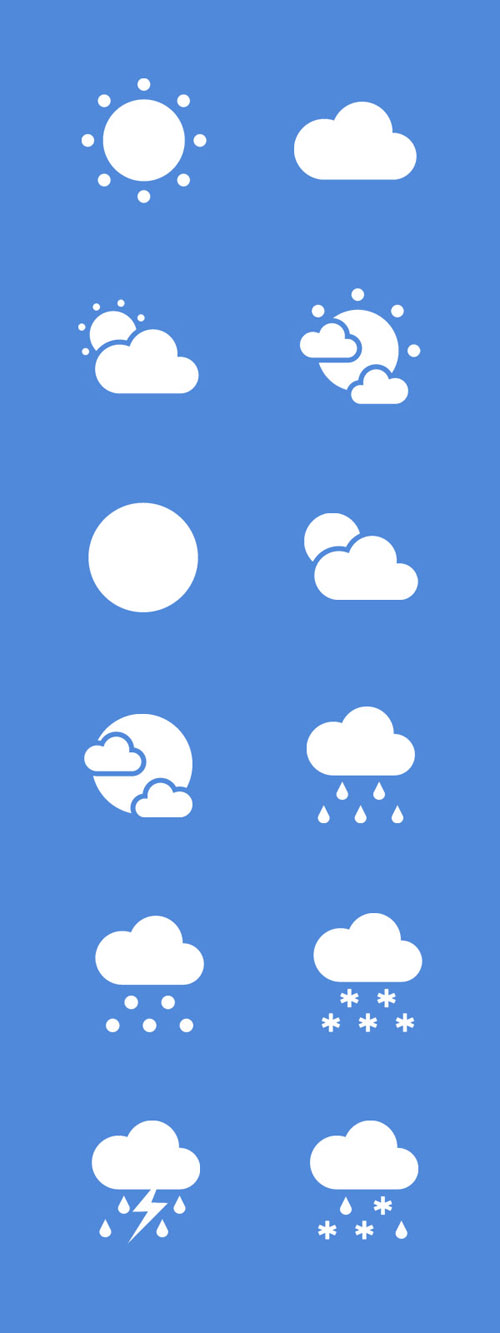 Flat Weather Icon Set