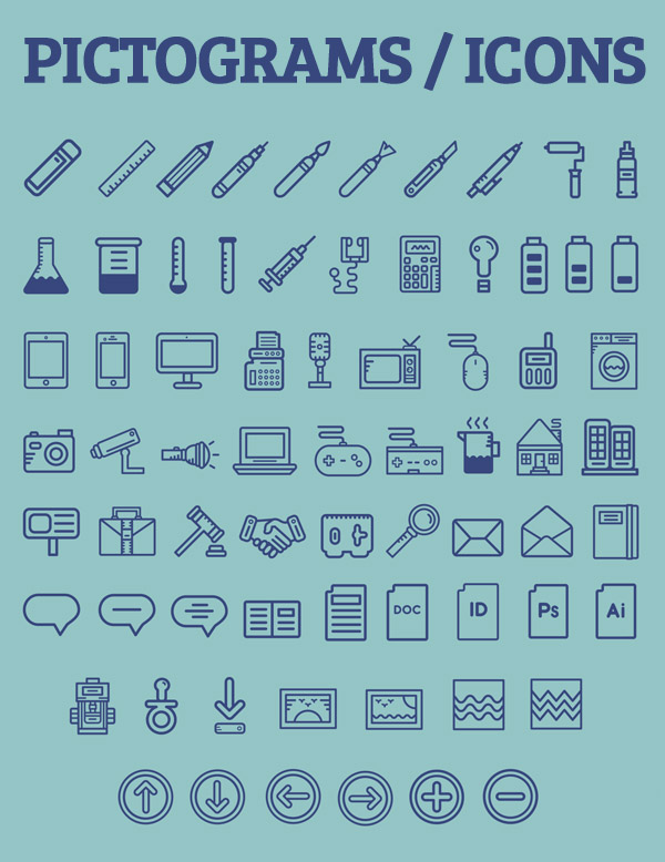Beautiful Pictogams (Free Icons) for UI Design