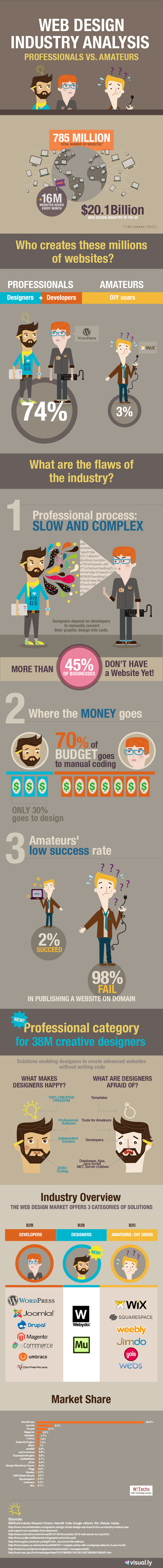 Web Design Industry Analysis professionals vs. amateurs Infographic 