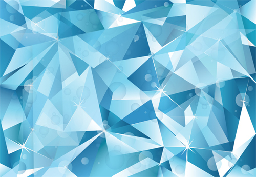 Abstract Blue Cubist Vector Ice Background - 20