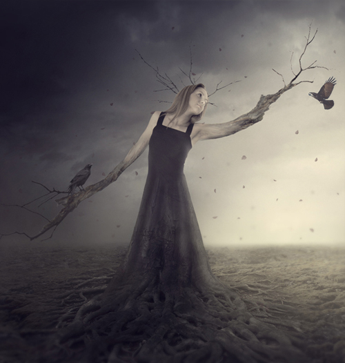 Create a Fantasy Tree Woman Scene in Photoshop