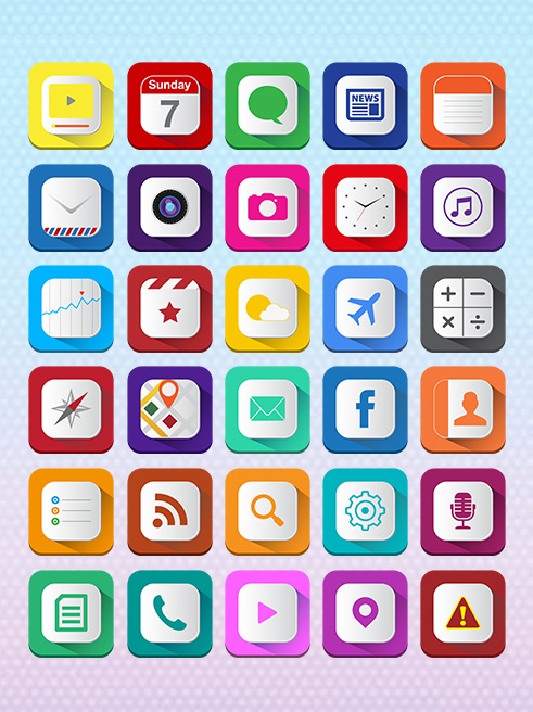 Free Long Shadow iOS7 Icons