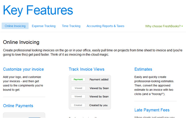 freshbooks key features