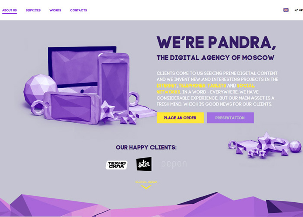 Pandra #CSS3 #website #design