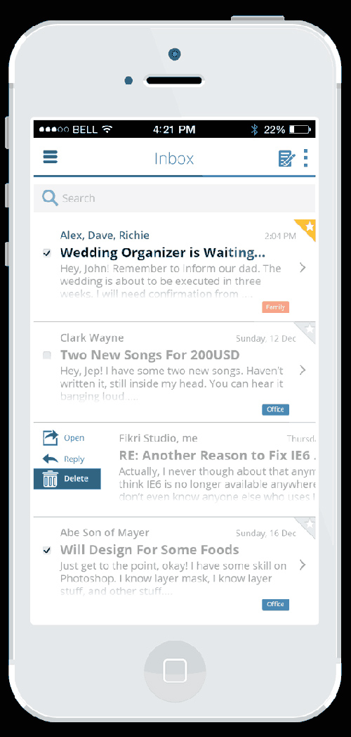 How to Design an iOS 7 Email App in Photoshop