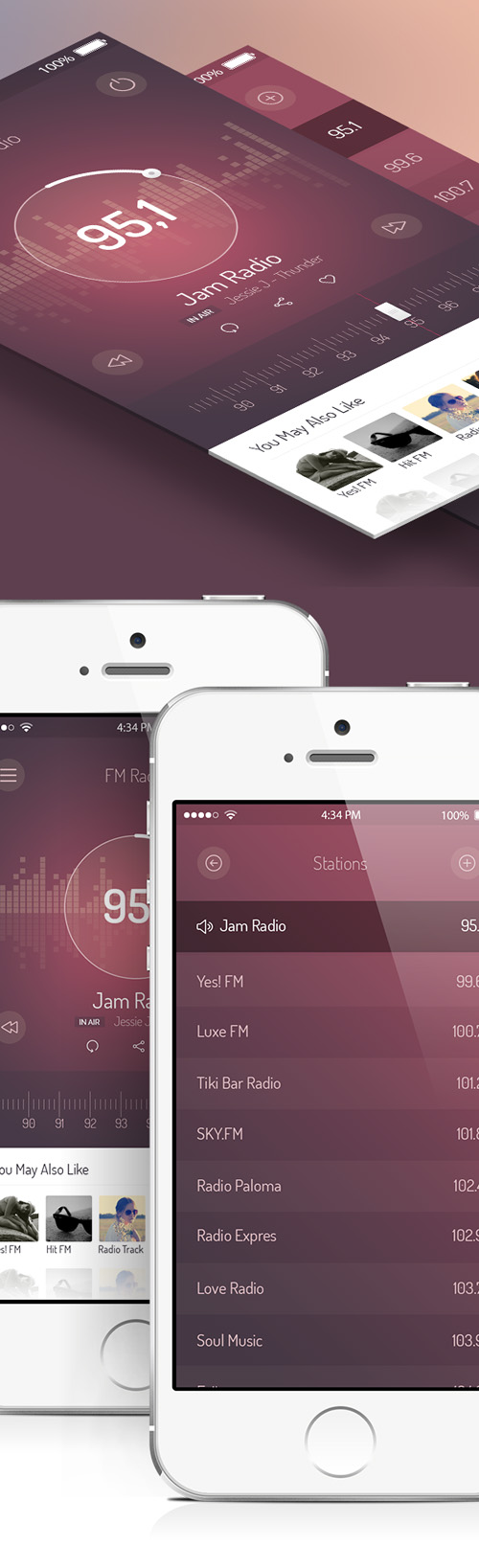 FM Radio UI - iOS 7 App