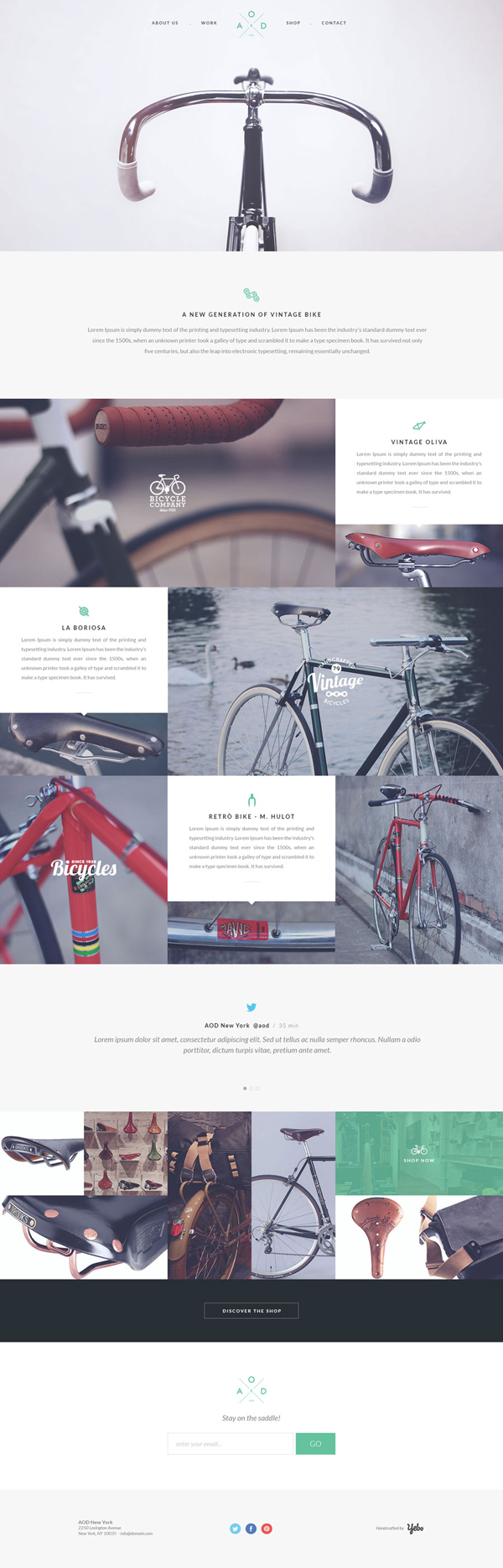 Bicycle – Flat One Page Template